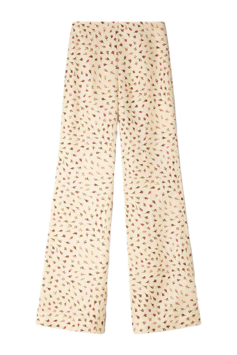 Floral trousers, Alternate, color, Butter / pink