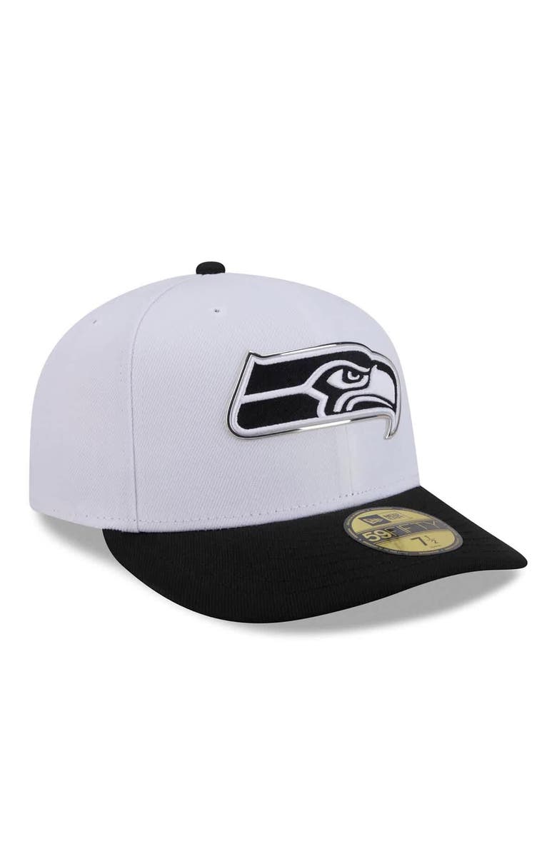 New Era Men's New Era  White/Black Seattle Seahawks 2026 NFL Draft Pre-Curved 59FIFTY Fitted Hat, Alternate, color, White
