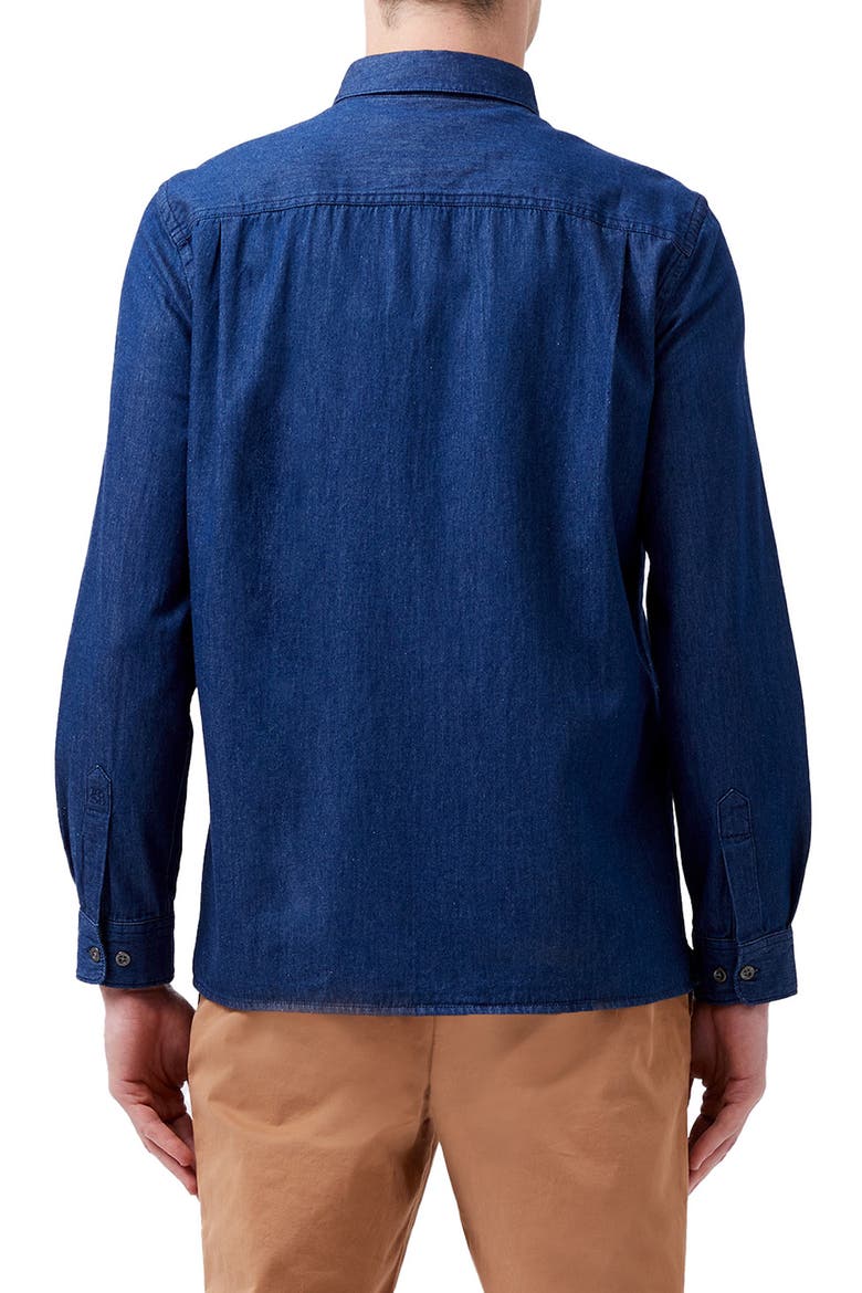 Denim Button-Up Shirt, Alternate, color, MID WASH