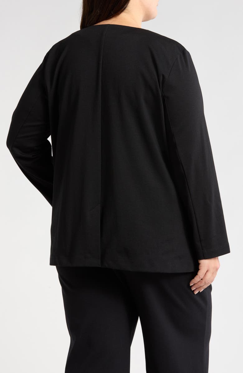 Eileen Fisher V-Neck Organic Cotton Blend Ponte Jacket, Alternate, color, 