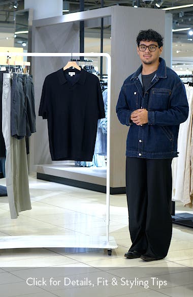 Open Edit Diagonal Stitch Short Sleeve Polo Sweater (Men) | Nordstrom
