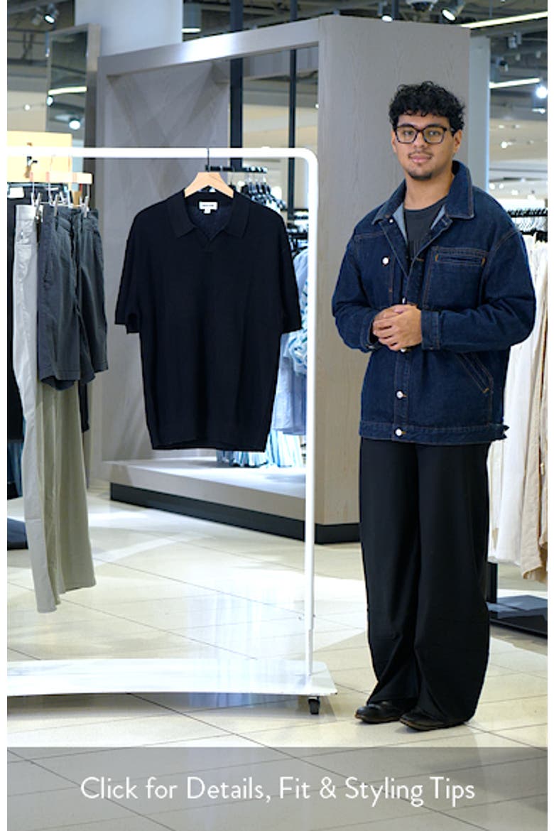 Diagonal Stitch Short Sleeve Polo Sweater video