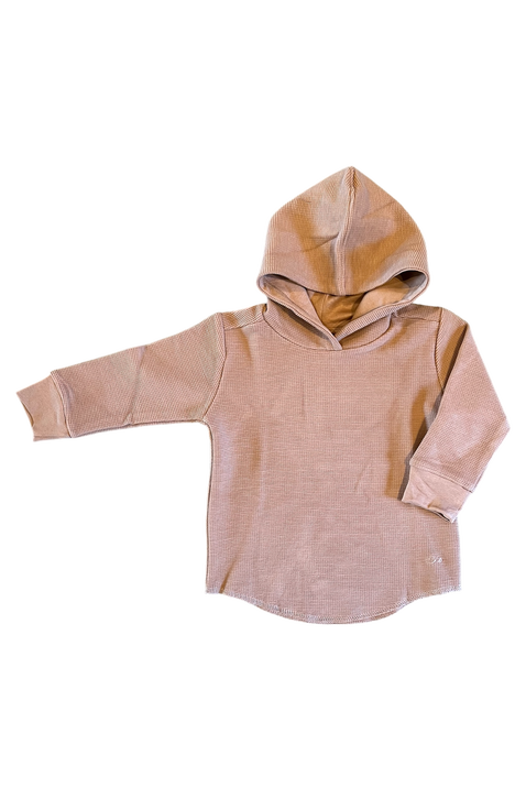 Waffle Knit Hooded Pullover