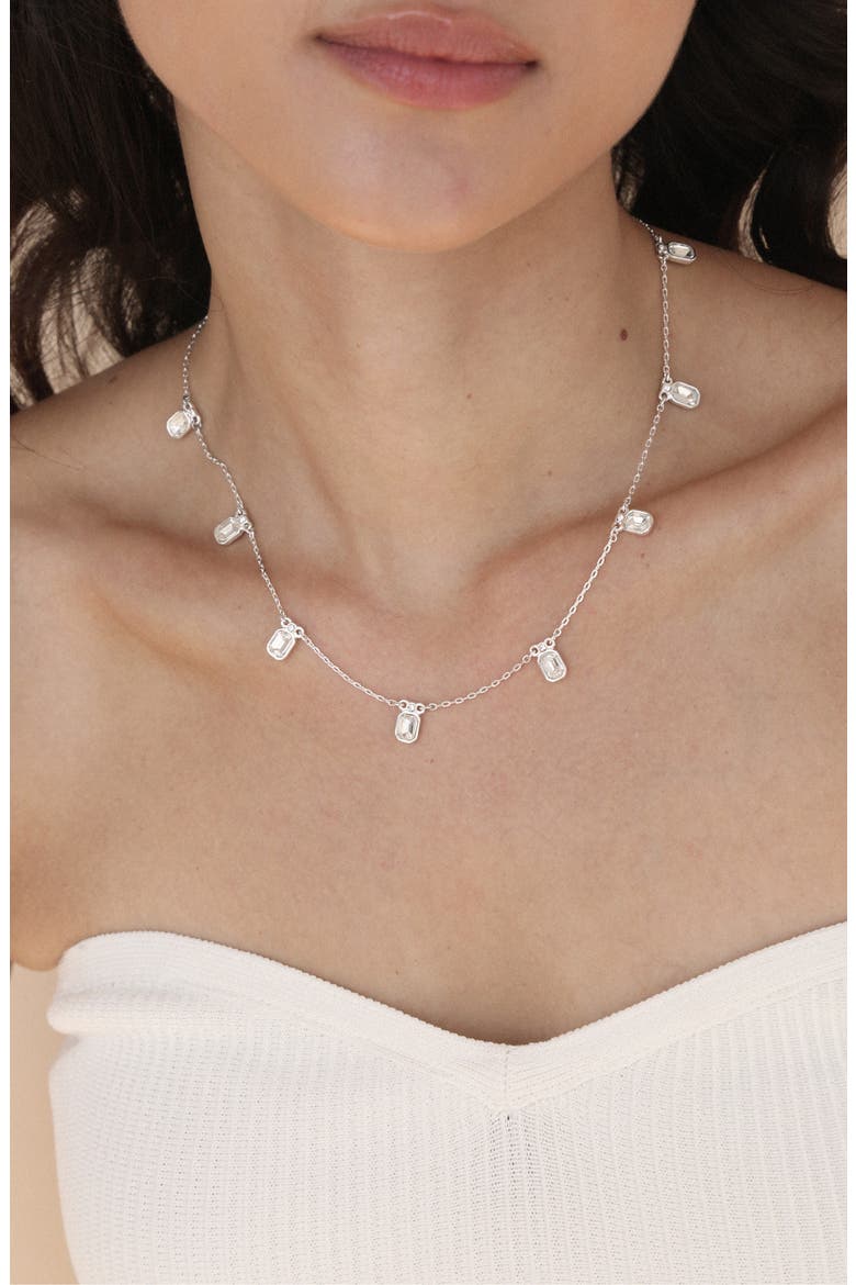 Deco Charm Necklace, Alternate, color, SILVER