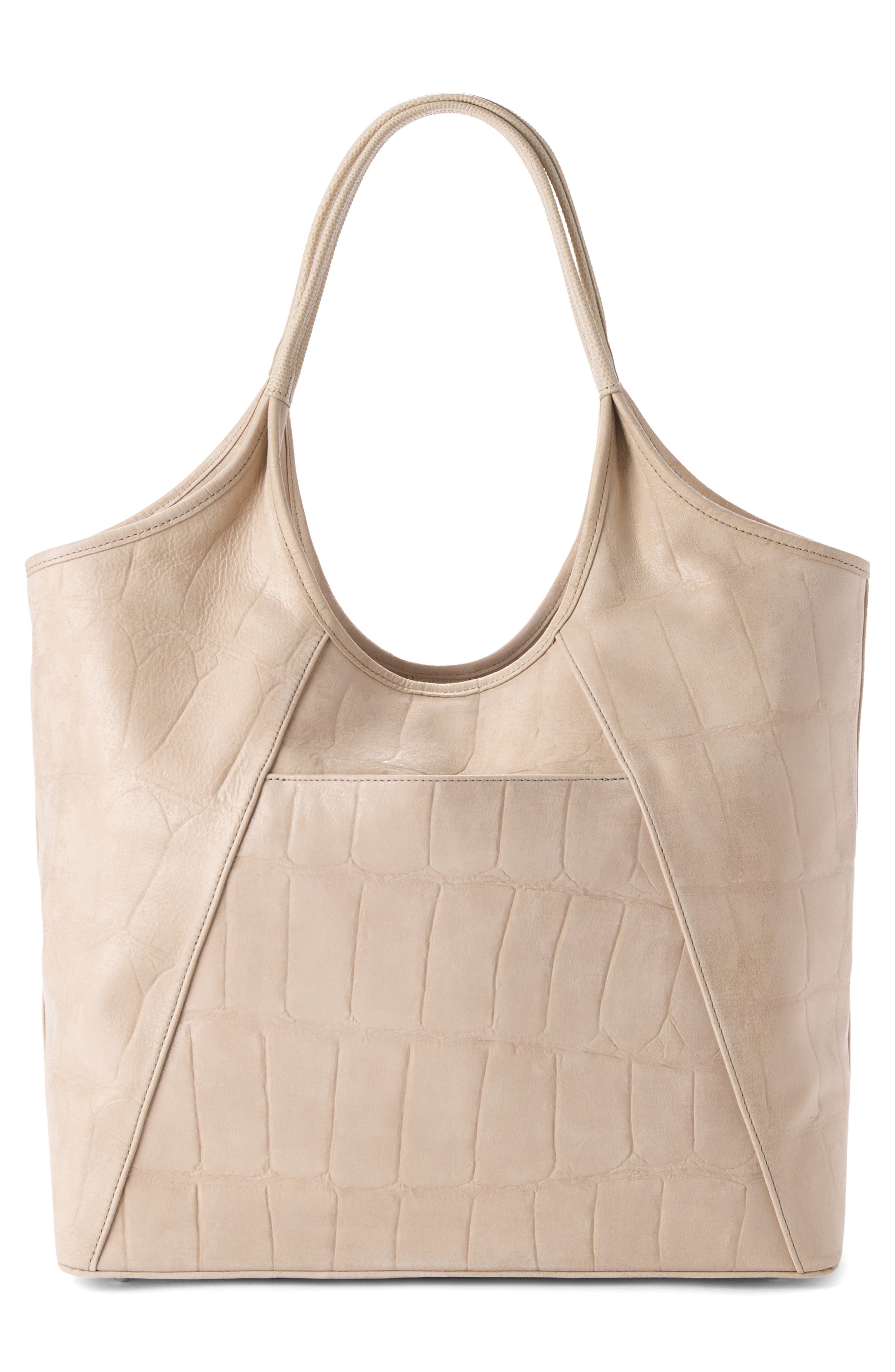Brahmin Iona Croc Embossed Leather Tote, Alternate, color, Beige