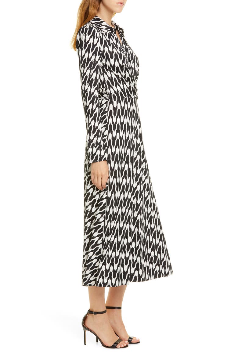 Sana Houndstooth Long Sleeve Dress, Alternate, color, EMPIRE HOUNDSTOOTH IVORY