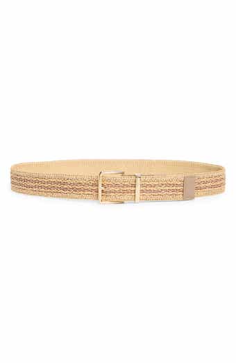 Stripe Faux Straw Belt