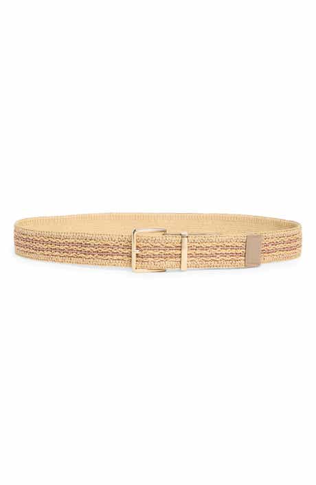 Stripe Faux Straw Belt