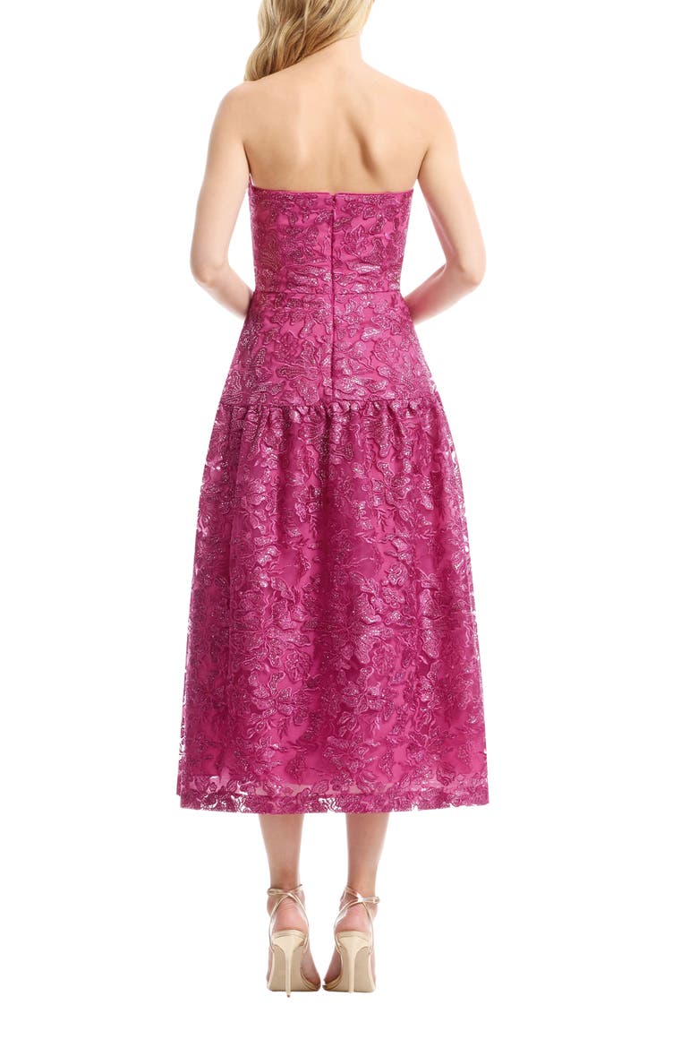 Gemma Embellished Strapless Fit & Flare Cocktail Dress, Alternate, color, BRIGHT FUCHSIA