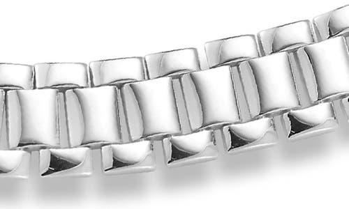 Yield Of Men Rhodium Plated Sterling Silver 11mm Chain Bracelet In Silver
