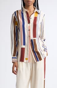 Zimmermann Graphic Stripe Relaxed Shirt