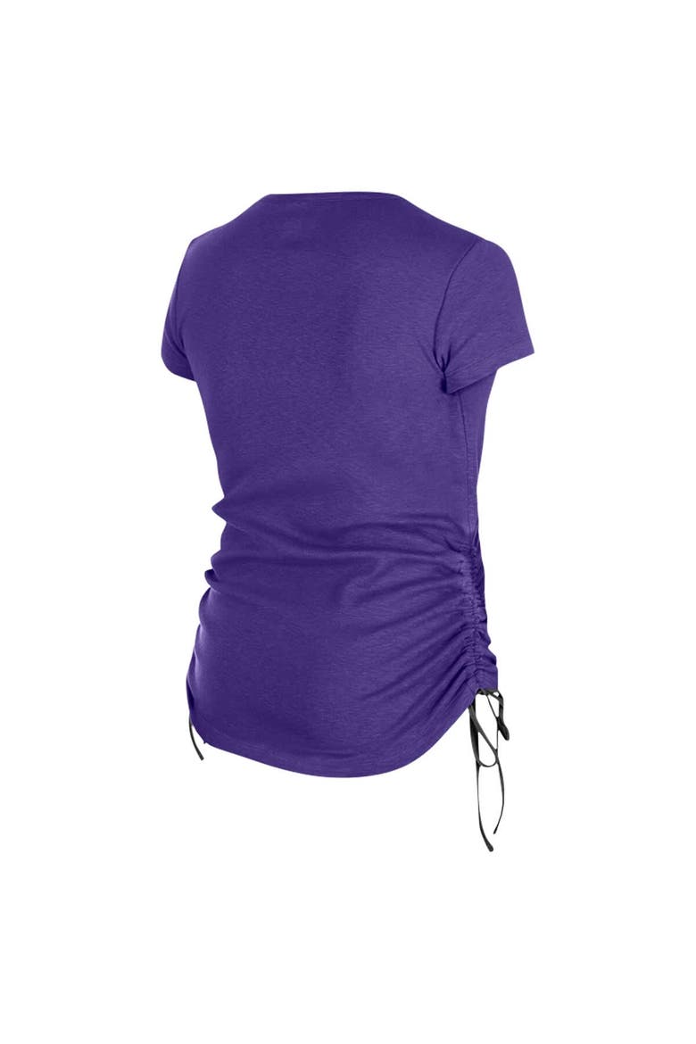 Women's New Era Purple Baltimore Ravens Ruched Side T-Shirt, Alternate, color, Purple