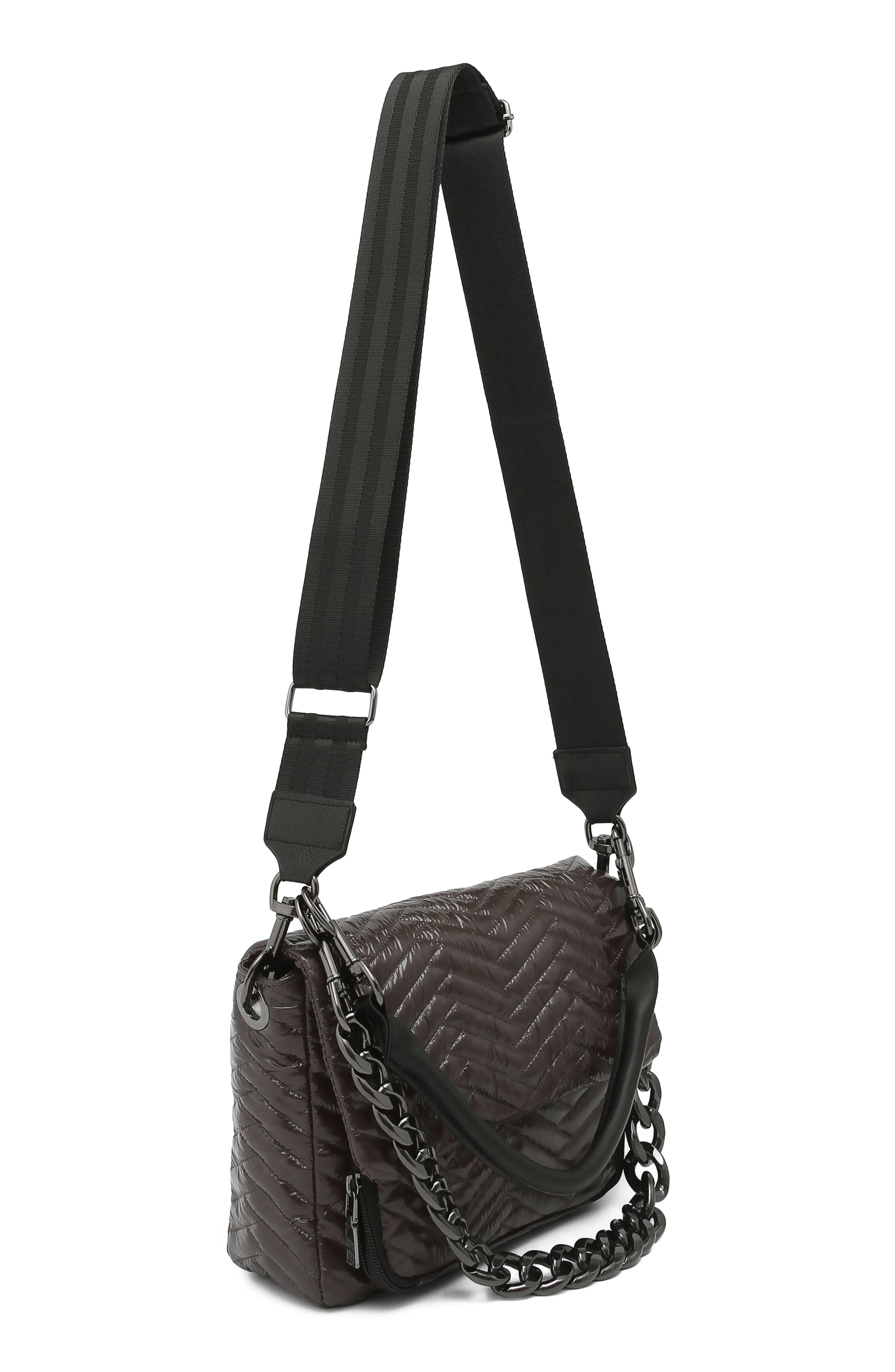 The Muse Moto Quilted Shoulder Bag, Alternate, color, GLOSSY CHOCOLATE