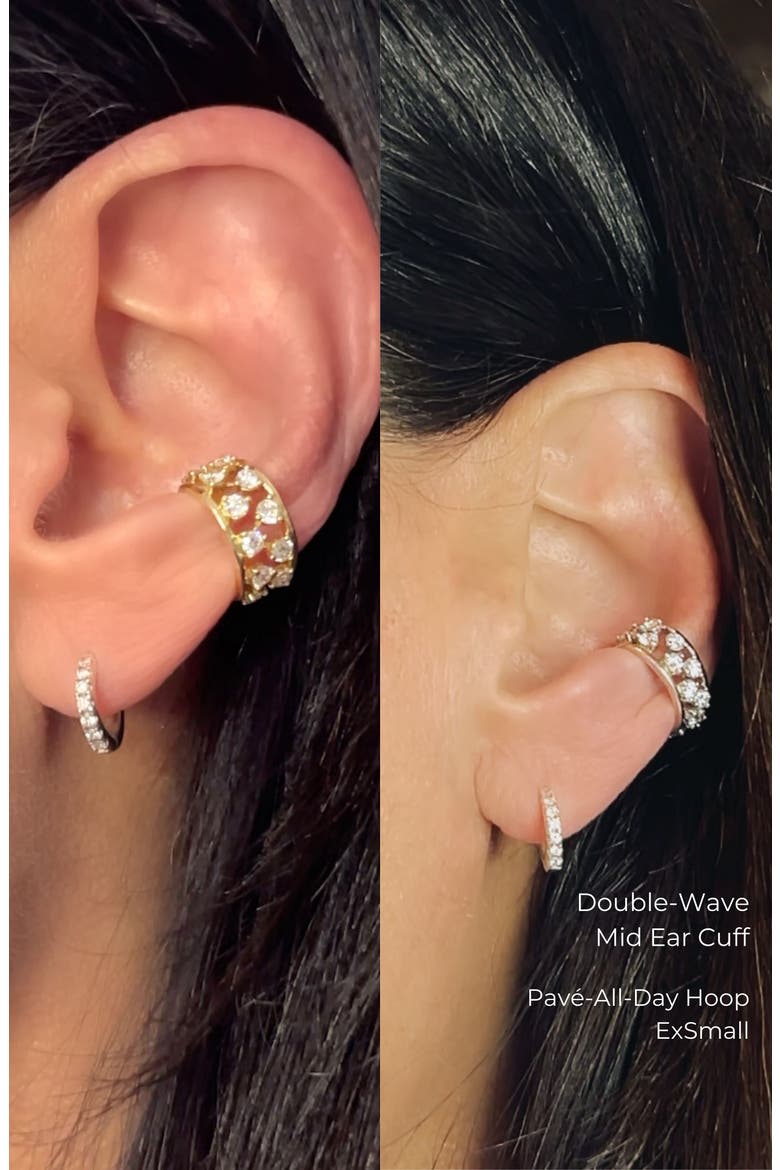 Double-Wave Mid Ear Cuff, Alternate, color, Silver