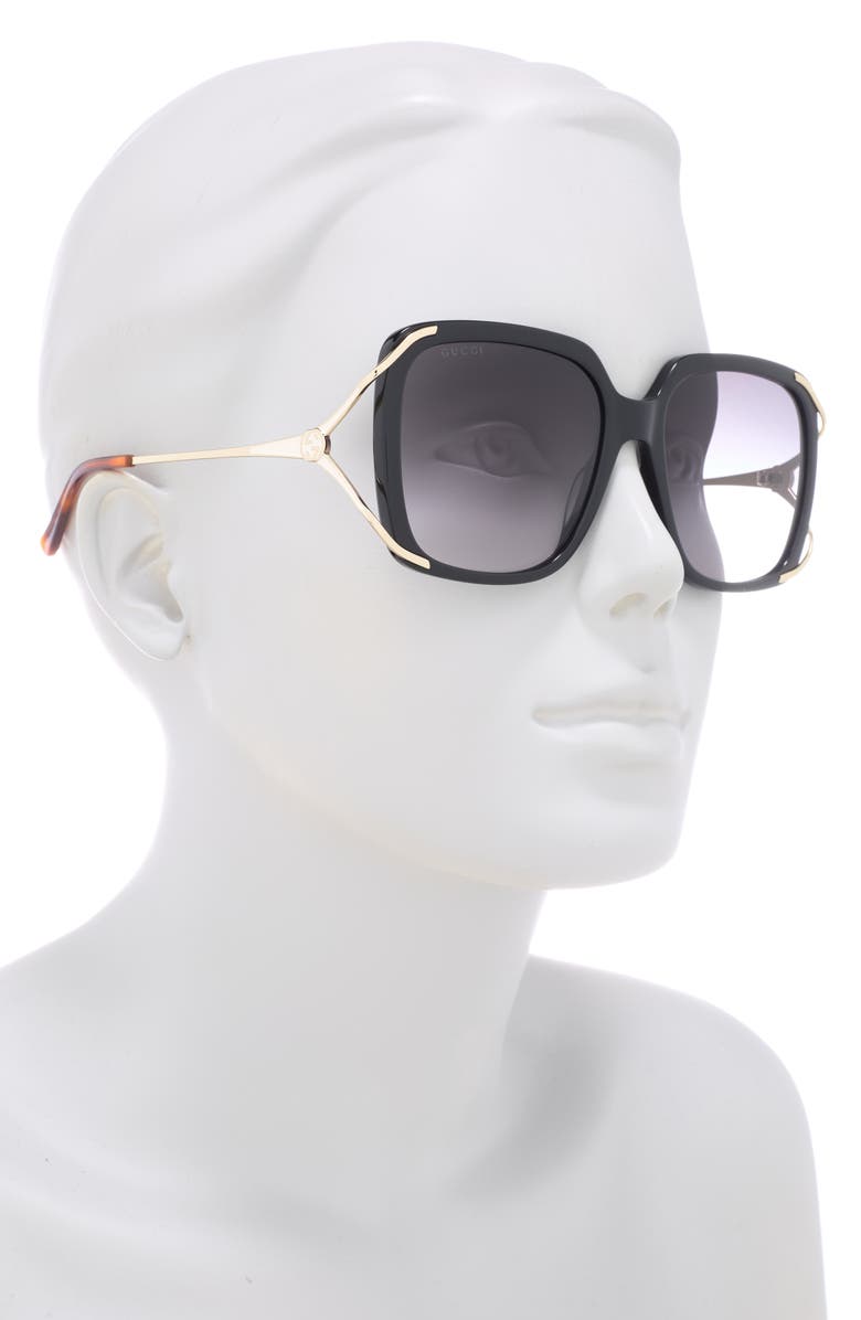 Gucci 56mm Oversize Square Sunglasses, Alternate, color, 