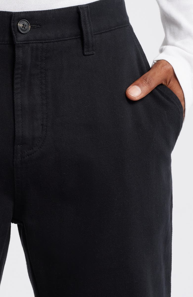 HUGO Zeebo Flat Front Cotton Twill Chinos, Alternate, color, Black