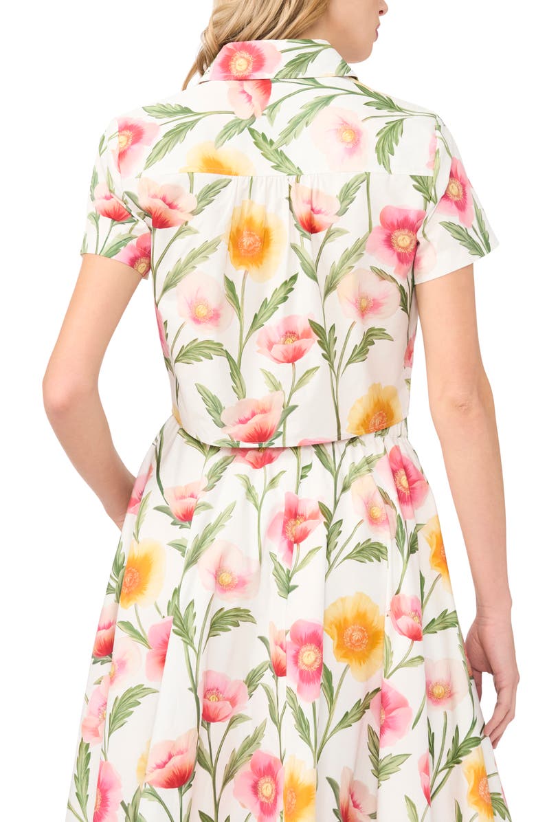 Ted Baker Libby Floral Tie Front Cotton Button-Up Shirt, Alternate, color,