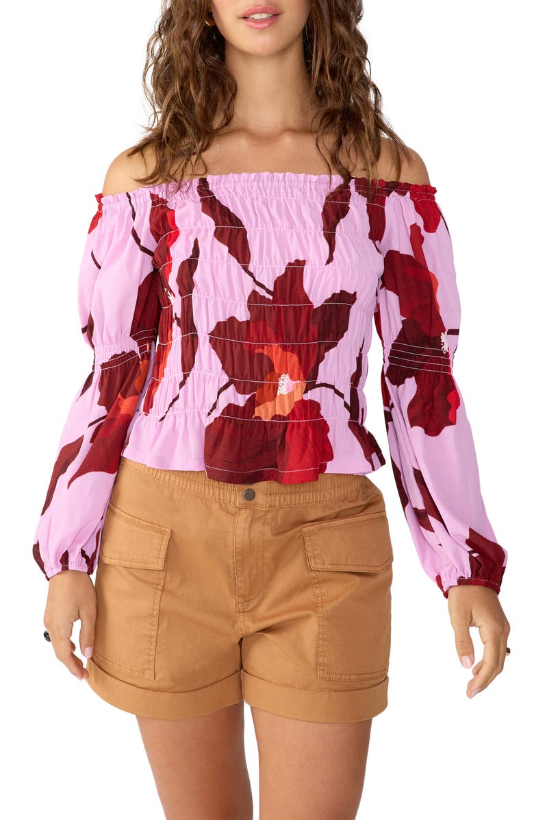 Sanctuary Getaway Smocked Off the Shoulder Top, Main, color, 