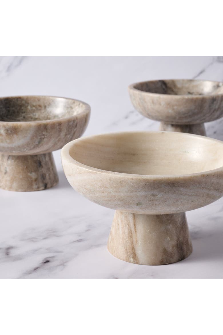 Haran Morchana Marble Pedestal Bowl, Alternate, color, Natural