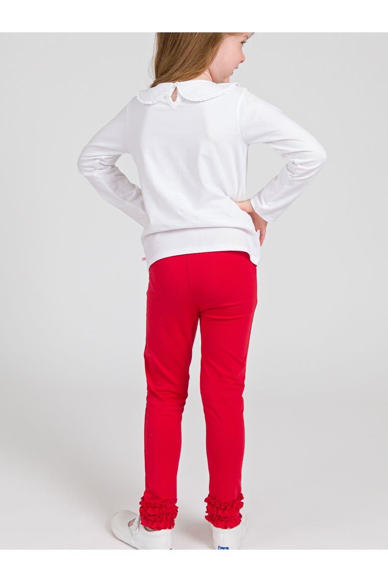 Girls Ruffle Leggings, Alternate, color, Red