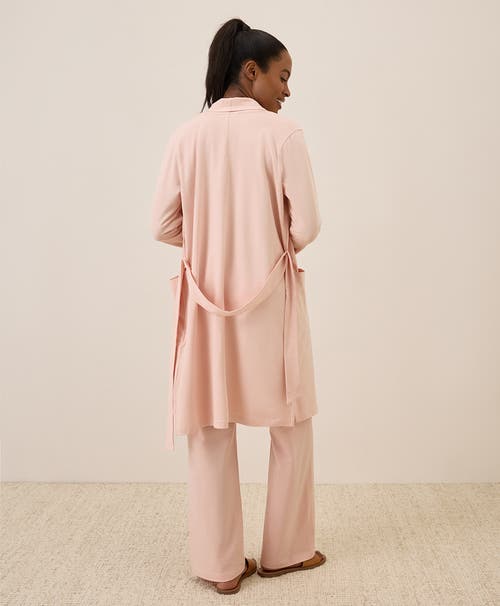 Shop Pact Organic Cotton Cool Stretch Lounge Duster In Peach