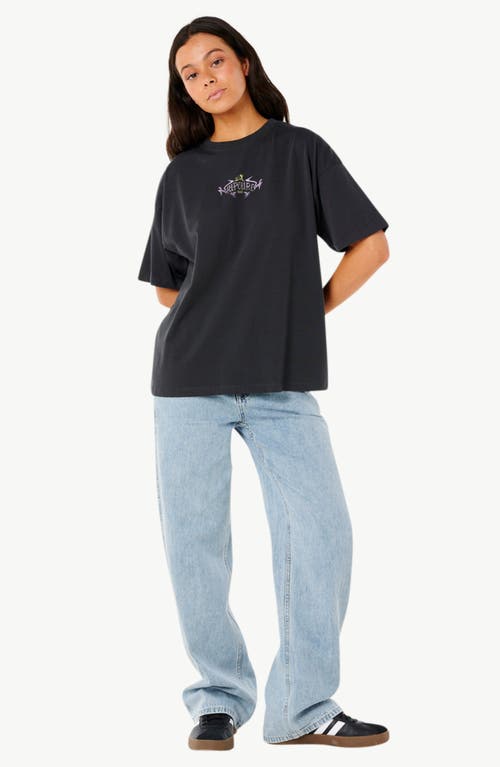 Rip Curl Tour Heritage Graphic T-shirt In Washed Black