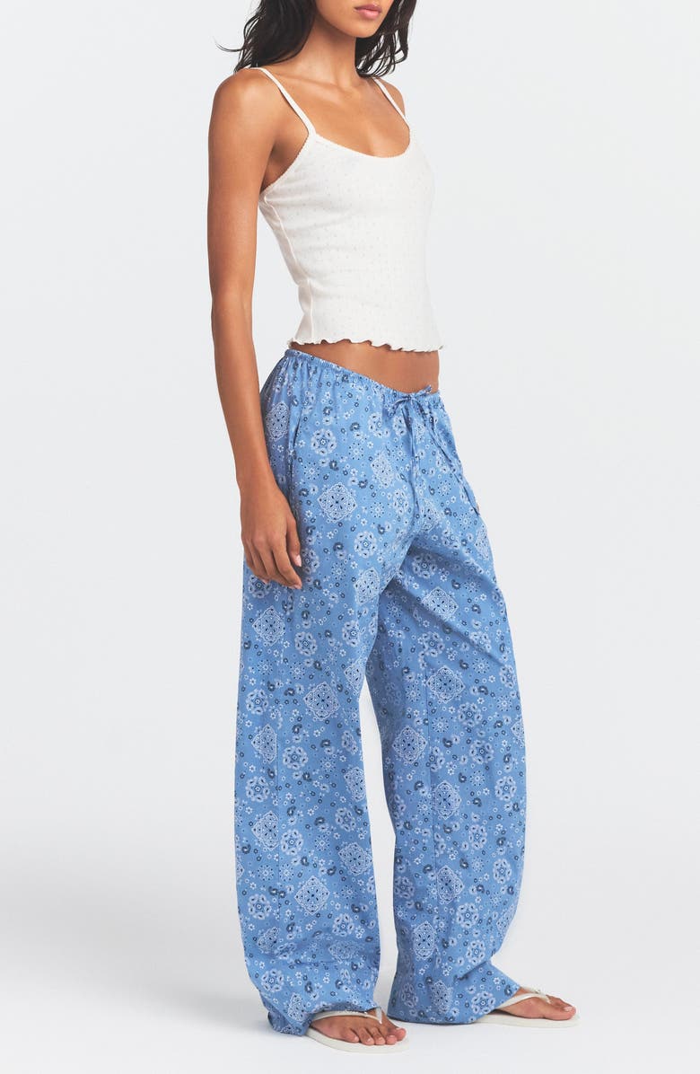 SKIMS Stretch Cotton Poplin Pajama Pants, Alternate, color, Arctic Bandana