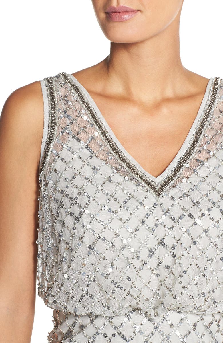 Adrianna Papell Embellished Blouson Sheath Dress, Alternate, color,