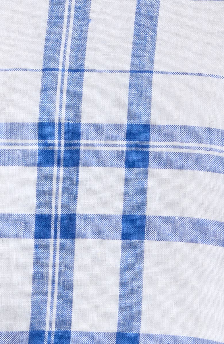 Madewell Tie-Back Linen Shell Top, Alternate, color, Oversized Blue White Plaid