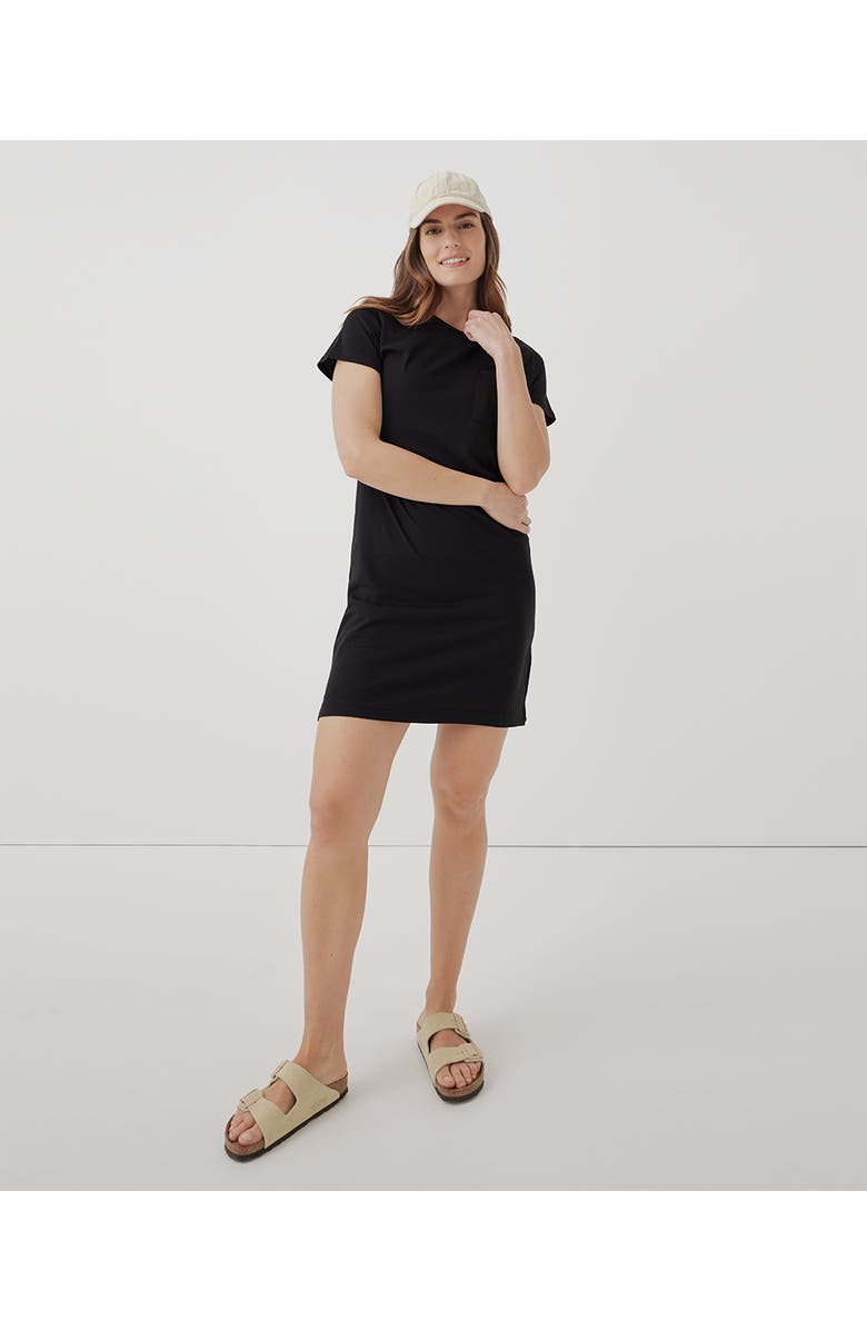 Pact Organic Softspun Tee Dress, Alternate, color, Black