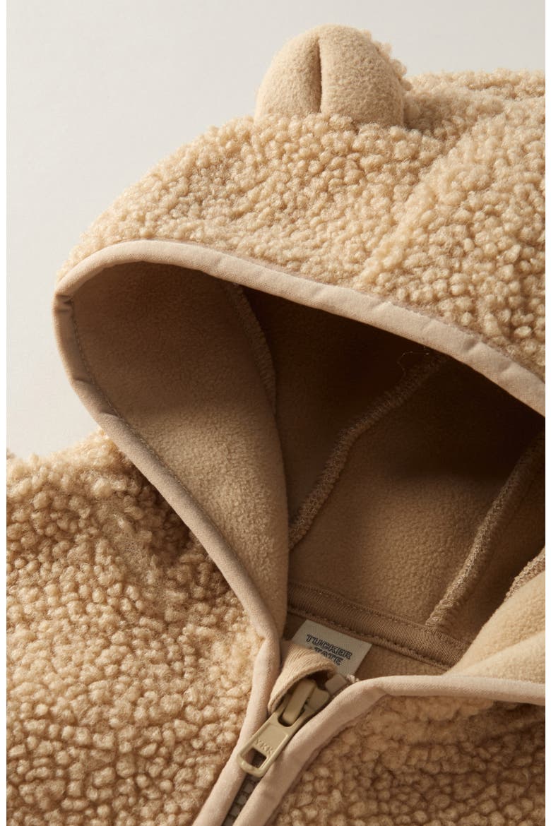 Cozy Hooded Zip Jacket, Alternate, color, TAN STOCK