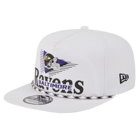 Men's New Era White Baltimore Ravens Collide Golfer Snapback Hat