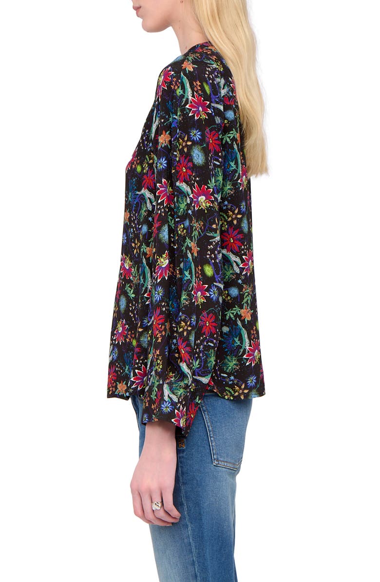 Zadig & Voltaire Torny Virgin Garden Print Split Neck Top, Alternate, color, Encre