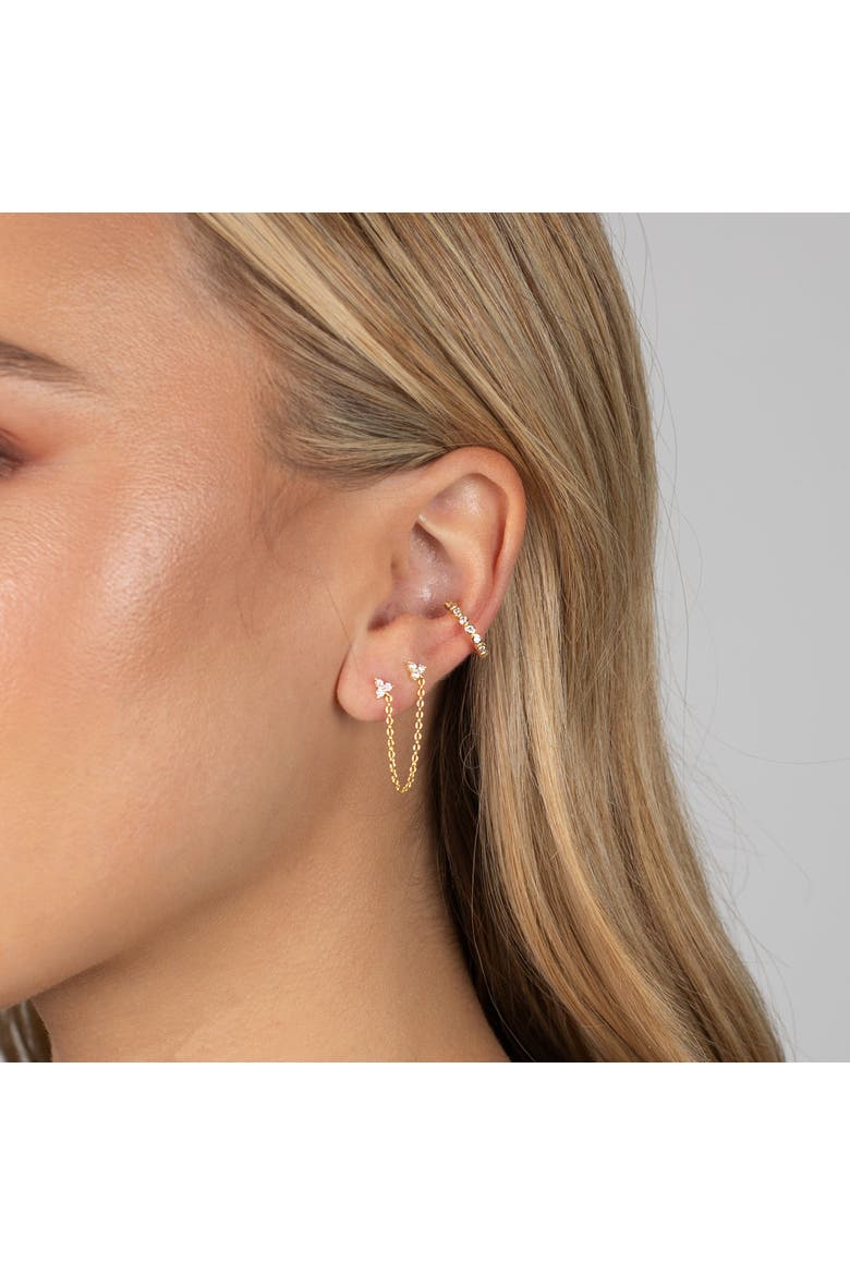 Mini CZ Bezel Ear Cuff, Alternate, color, Turquoise