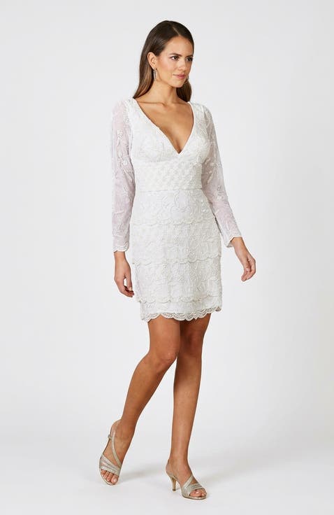 Goldie Beaded V-Neck Mini Dress