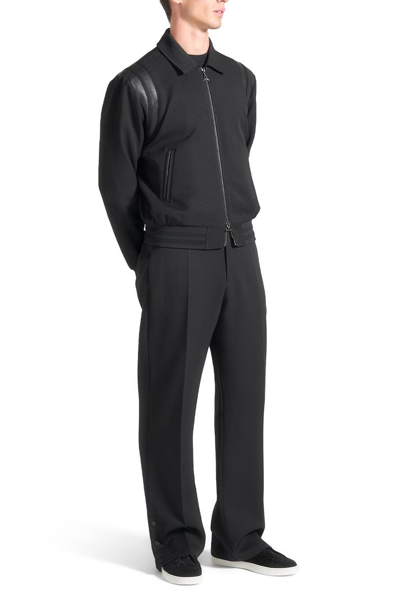 Manière De Voir Denis Tailored Varsity Jacket, Main, color, Black