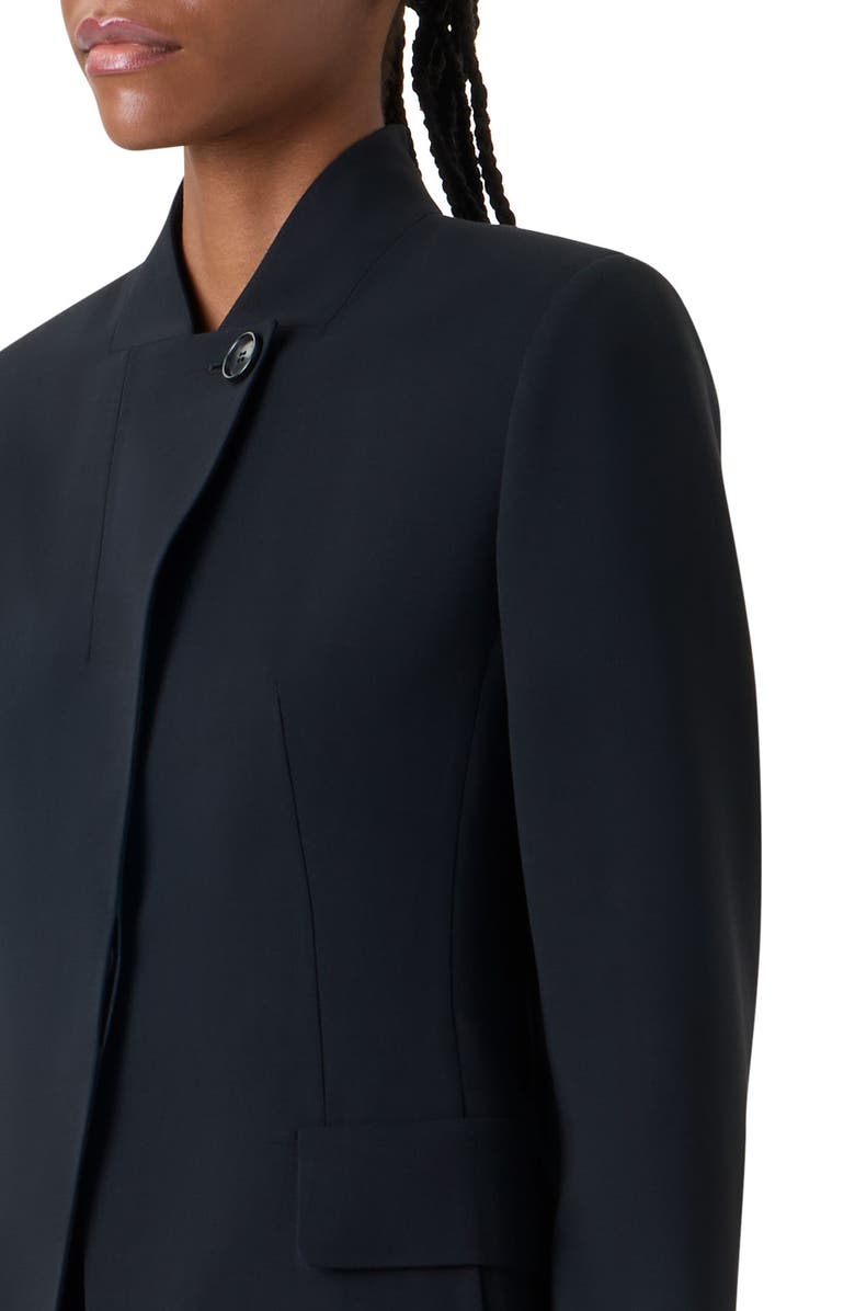 Akris Kay Asymmetric Wool Blend Double Face Jacket, Alternate, color, Black