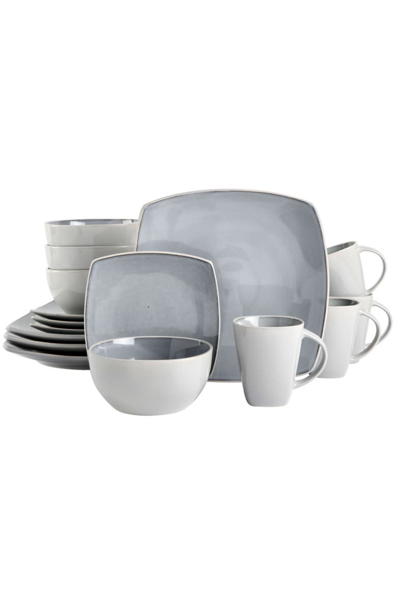 Soho Lounge Square Stoneware Dinnerware Set, Main, color, Grey
