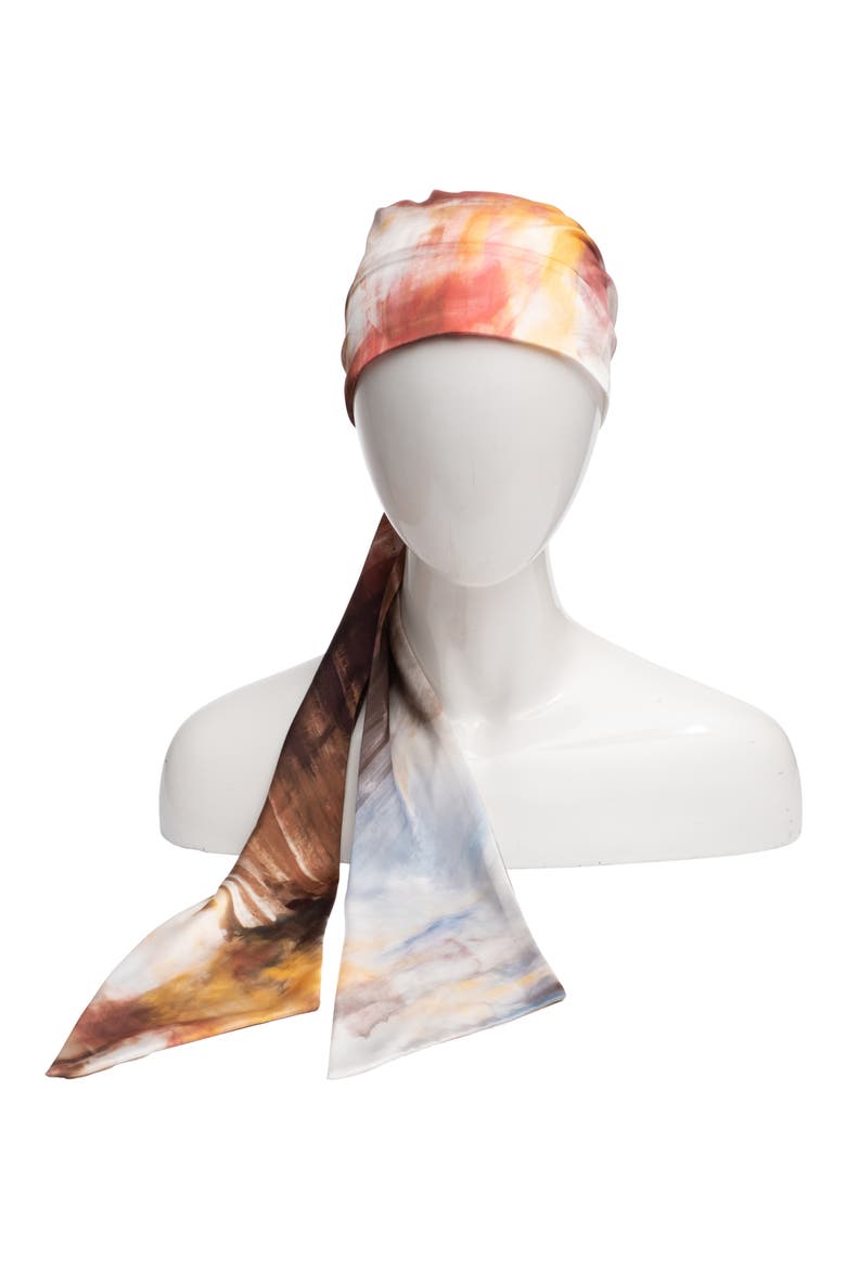 Gigi Satin Head Scarf, Main, color, YELLOW