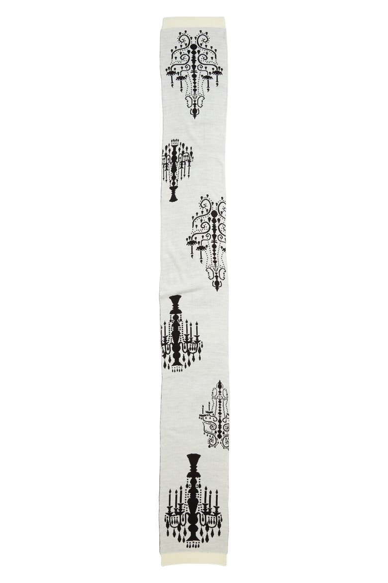 'Chandelier' Muffler, Alternate, color, BLACK/ IVORY