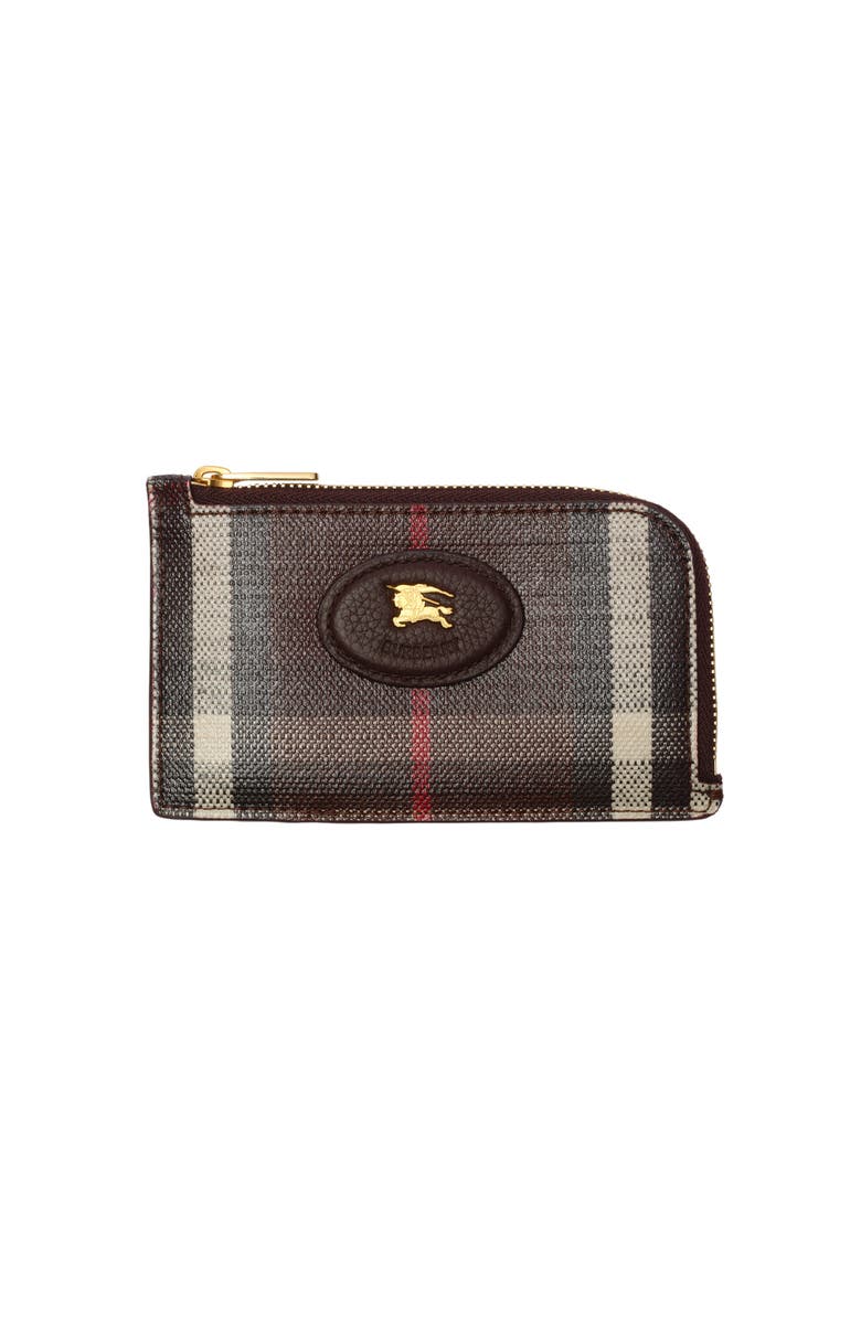 Burberry Highlands Zip Card Case, Main, color, Mahogany Red