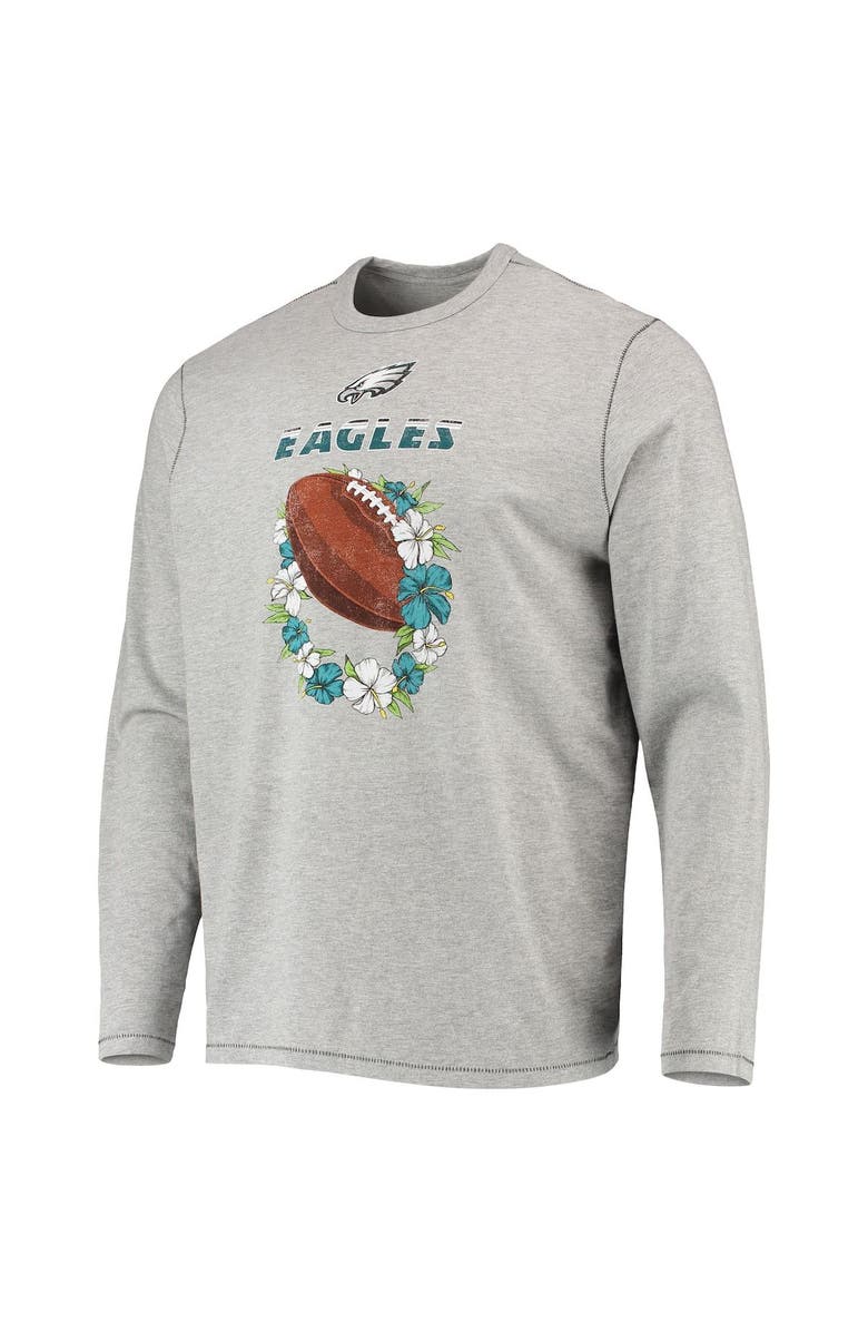 Tommy Bahama Men's Tommy Bahama Heathered Gray Philadelphia Eagles Sport Lei Pass Long Sleeve T-Shirt, Alternate, color,