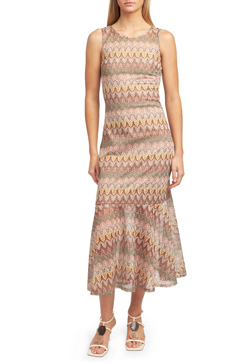Joanne Chevron Sleeveless Maxi Dress, Main, color, SAGE MULTI