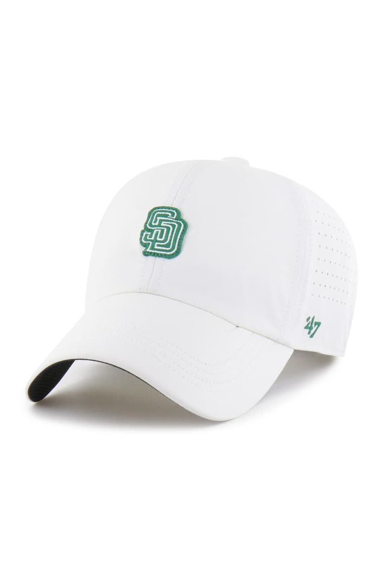Men's '47 White San Diego Padres Elevated Greens Clean Up Adjustable Hat, Alternate, color, White