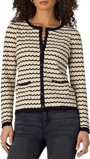 Wit & Wisdom Stripe Round Neck Cardigan