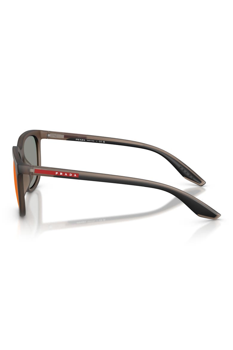 54mm Pillow Sunglasses, Alternate, color, BROWN / DARK GREY BLUE/ RED