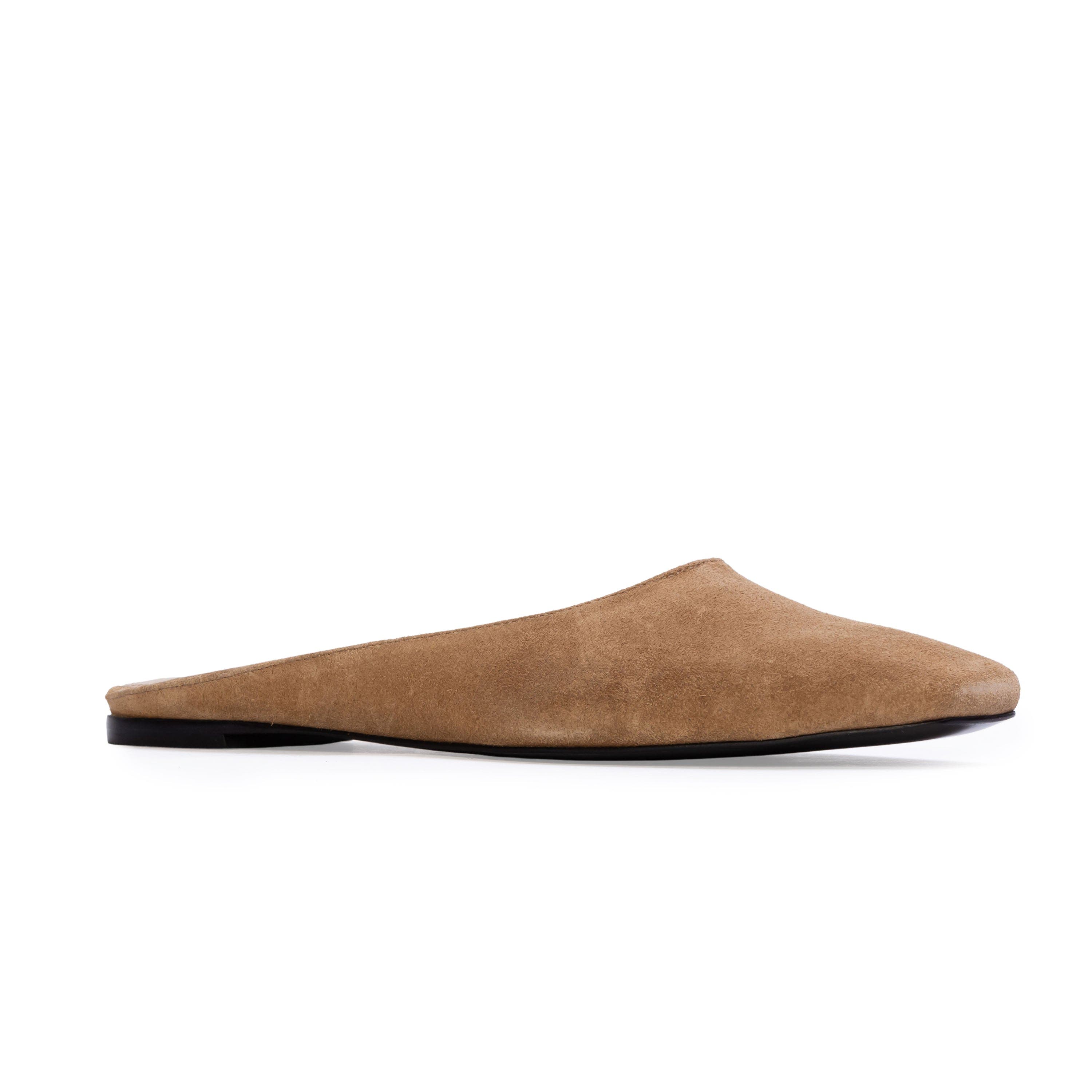Lucia Suede Backless Ballerina, Alternate, color, Latte Suede