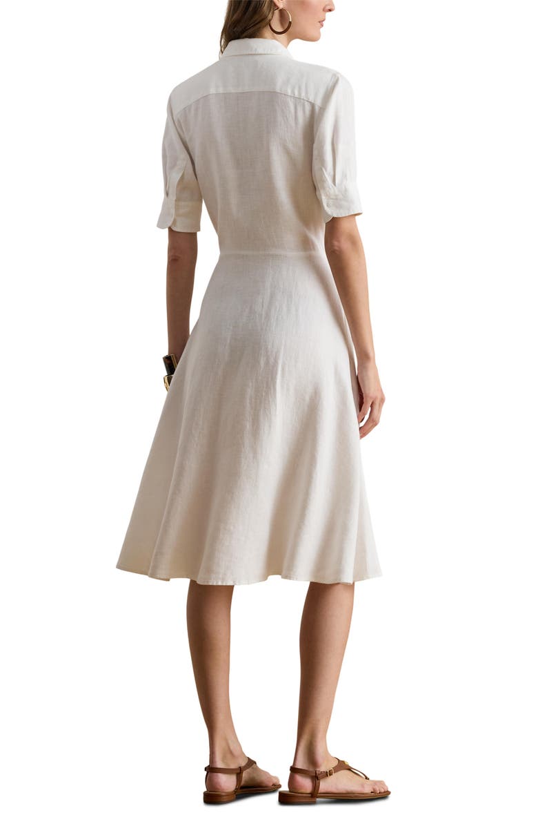 Lauren Ralph Lauren Wakana Linen Shirtdress, Alternate, color, White