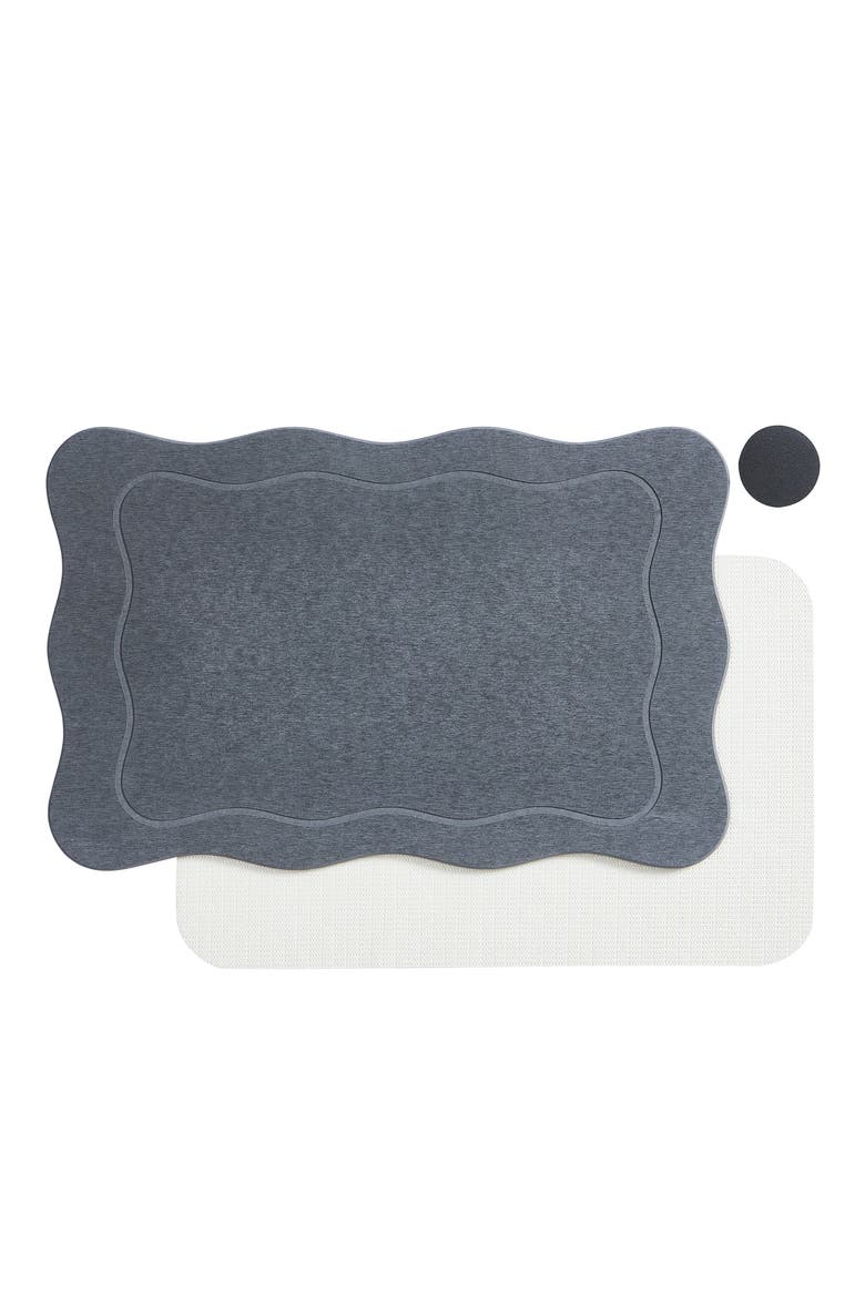 Pink Bow Bath Mat, Alternate, color, GREY