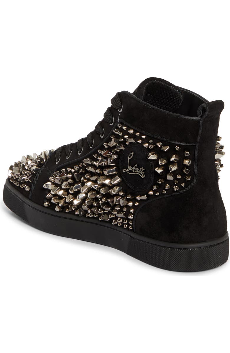 Christian Louboutin Louis Riptilis Spikes High Top Sneaker, Alternate, color, Black/ Dark Gunmetal
